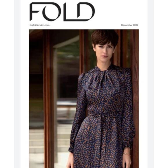 The Fold Haslemere Spot Print Long Sleeve Dress UK 6 US 2